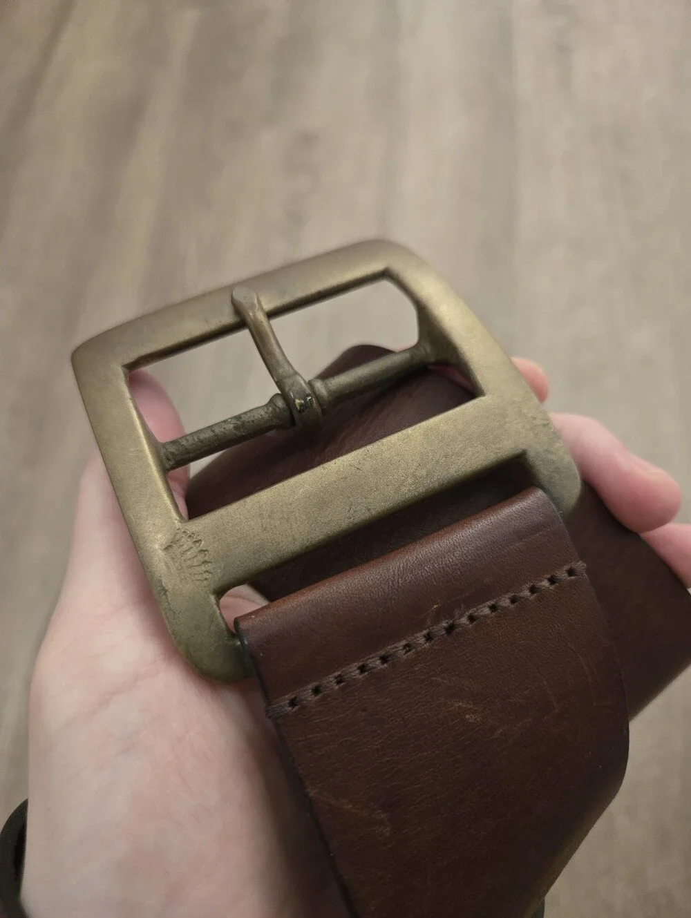 Mens Rustic Wide Brown Leather Belt Dirtbag Grunge Size 30